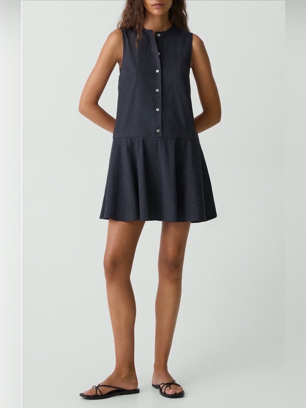 NWT Theory Sleeveless Linen Blend Minidress Large